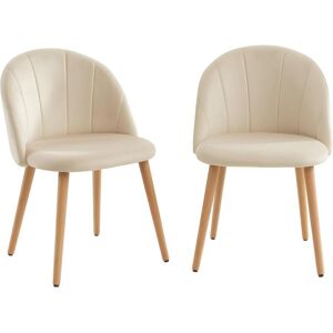 Drawer Roandola Lot de 2 chaises en velours Couleur Beige