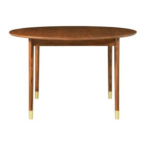 Drawer Hogarn - Table a manger ronde extensible 120-155x120cm - Couleur - Bois fonce