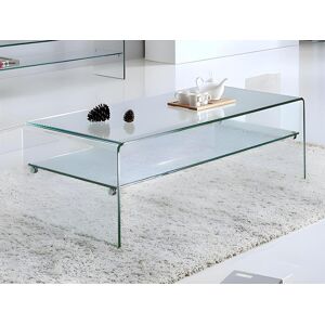 Vente-unique Table basse STILEOS - Double plateau - Verre trempe