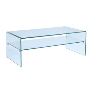 Vente-unique Table basse STILEOS - Double plateau - Verre trempé