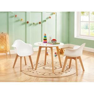 Vente-unique Ensemble table enfant LOULOUNE + 2 chaises POUPINETTE - Blanc