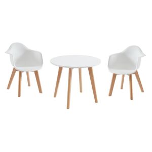 Vente-unique Ensemble table enfant LOULOUNE + 2 chaises POUPINETTE - Blanc