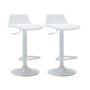 Vente-unique Lot de 2 tabourets de bar - Polypropylene - Coloris blanc - CALAS