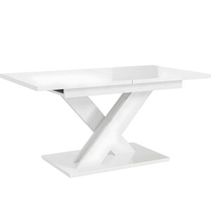 Habitat et jardin Table repas extensible Bronx - 140/180 x 80 x 75 cm - Blanc brillant