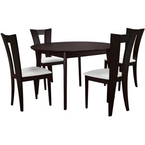 Vente-unique Ensemble table + 4 chaises TIFFANY - Hêtre massif - Wengé