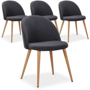 Les Tendances Lot de 4 chaises scandinaves Maury Gris Fonce