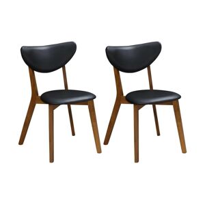 Vente-unique Lot de 2 chaises en simili et bois d