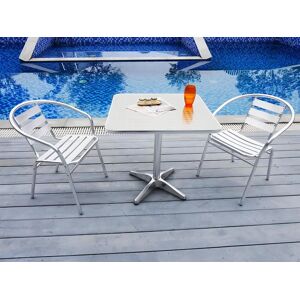 Salle a manger de jardin en aluminium une petite table carree et 2 chaises MONTMARTRE de MYLIA