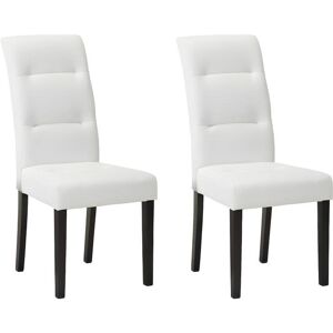 Vente unique Lot de 2 chaises TADDEO Synderme blanc Pieds bois