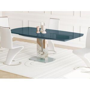 Vente unique Table a manger extensible TALICIA Verre trempe metal 6 a 8 couverts Coloris Gris