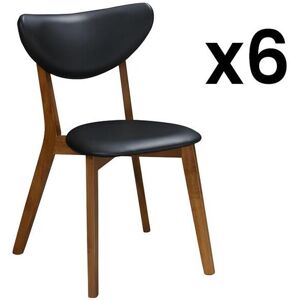 Vente-unique Lot de 6 chaises en simili et bois d