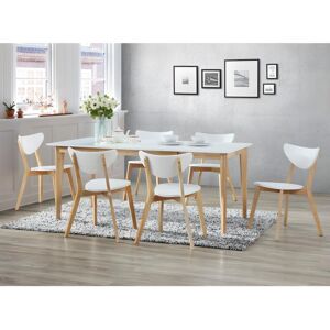 Vente unique Ensemble table 6 chaises CARINE Blanc