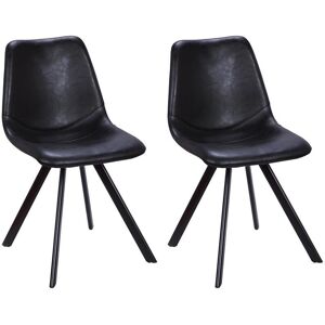 Vente-unique Lot de 2 chaises LUBINE - Simili - Noir