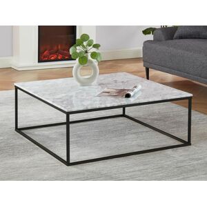 Table basse design ARETHA de Pascal MORABITO - Marbre et Metal - Blanc et Noir