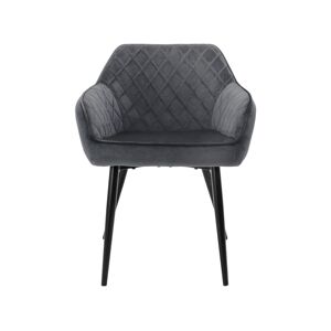 Lot 2x chaises de salle a manger rembourre en velours fauteuils salon anthracite ML-Design