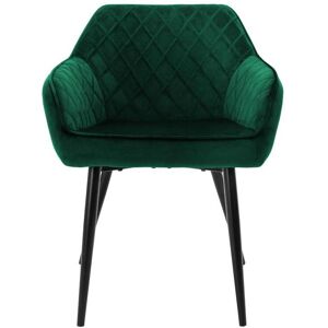 Lot de 2x chaises de salle a manger rembourre en velours fauteuils salon vert ML-Design