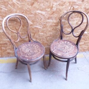Paire de chaises de bistrot anciennes / Vers 1900 - Thonet - Publicité