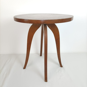 Table basse ronde en bois - Vintage  Marron - Publicité