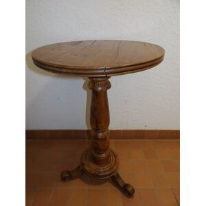 Table Guéridon Tripode chêne ancien artisanat - Publicité