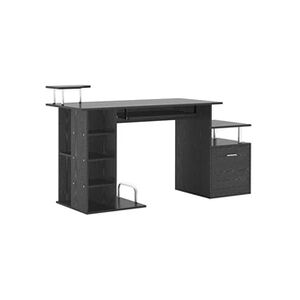 HOMCOM Bureau pour ordinateur table meuble pc informatique en MDF noir - Publicité