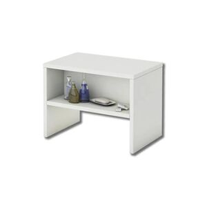 Idimex Table de chevet DION, table de nuit casier avec 1 niche, en mélaminé blanc mat - Publicité
