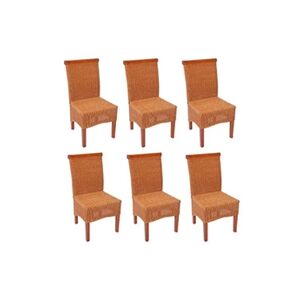 Mendler Lot de 6 chaises M42 salle à manger, rotin/bois, 46x50x96cm - Publicité