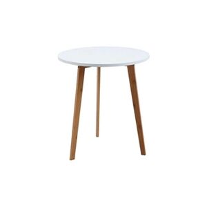 AUBRY GASPARD - Table d'appoint ronde en bois et MDF laqué blanc - Publicité