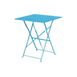 Bolero Table de terrasse bleu turquoise en acier carrée 600 mm - 600 - Publicité