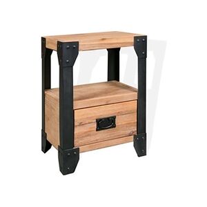 VIDAXL Table de chevet Bois d'acacia Acier 40 x 30 x 54 cm - Publicité