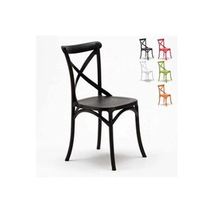 AHD Amazing Home Design - Stock 20 chaises restaurant bar polypropylène Vintage brasserie, Couleur: Noir - Publicité