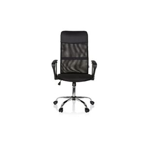 hjh OFFICE Chaise bureau / Fauteuil de direction PURE NET, tissu maille / simili cuir noir chrome - Publicité