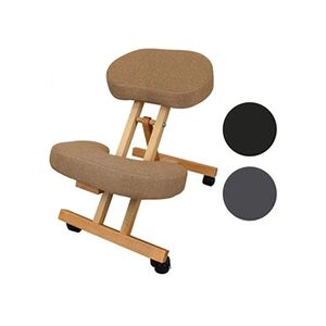 Vivezen Tabouret, chaise ergonomique, siège assis genoux en bois pliable et réglable - Beige - Publicité