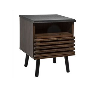 ATMOSPHERA - Table de chevet design bois Asmar - L. 39 x H. 51 cm - Marron et noir - Asmar - Publicité