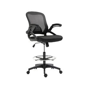 HOMCOM Fauteuil de bureau chaise de bureau assise haute réglable dim. 64L x 60l x 106-126H cm pivotant 360° maille respirante noir - Publicité