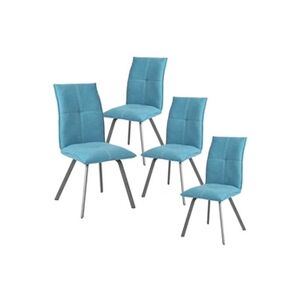 Altobuy BISPO - Lot de 4 Chaises Tissu Coloris Bleu - - Publicité