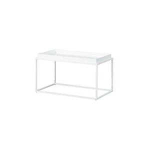 Pegane Table basse en métal laqué coloris Blanc - L80 x P45 x H45 cm -- - Publicité