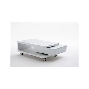 Pegane Table basse en blanc laque brillant - L90 x H36 x P60 cm -- - Publicité