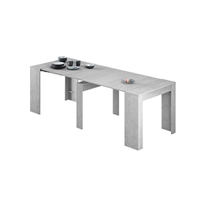 Pegane Table console Extensible coloris beton -78 x 90 x 50 cm -- - Publicité