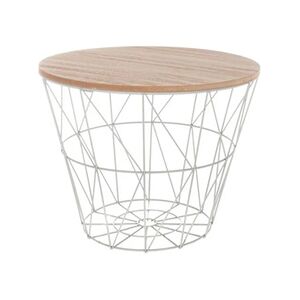 Pegane Table d'appoint design en MDF et métal gris - Dim : D.38 x H.30,5 cm - - Publicité