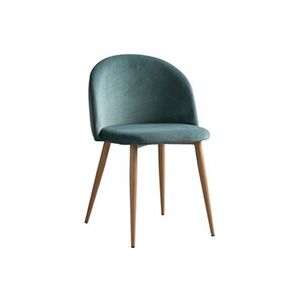 SKLUM lot 4 Chaises en Velours Kana Bois Naturel Vert Sapin 78 cm - Publicité