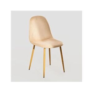 SKLUM Pack 4 chaises de salle à manger en velours Glamm Bois naturel Brun Blé 86 cm - Publicité