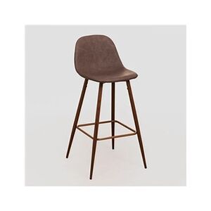 SKLUM Lot de 2 Tabourets Hauts en Simili Cuir Glamm Bois foncé ?75 cm Brun chocolat 90,5 - 101 cm - Publicité