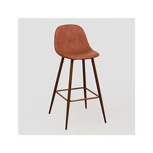 SKLUM Lot de 4 Tabourets Hauts en Simili Cuir Glamm Bois foncé ?75 cm Caramel 90,5 - 101 cm - Publicité