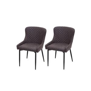 Mendler 2x chaise de salle à manger HWC-H79 métal vintage tissu textile gris foncé - Publicité