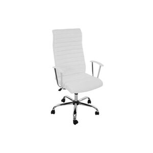 Mendler Fauteuil/chaise de bureau Cagliari, ergonomique, simili-cuir, blanc - Publicité