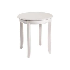 Pegane Table d'appoint en bois massif laque blanc - Diam 48 x h 51 cm -- - Publicité