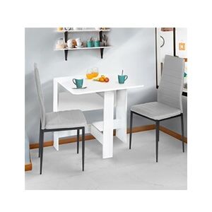 ID Market Table console pliable EDI 2-4 personnes bois blanc 103 x 76 cm - Publicité