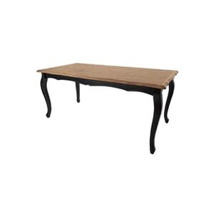 Pegane Table à manger rectangulaire en bois coloris noir - Dim : L 180 x l 90 x H 79cm - Publicité