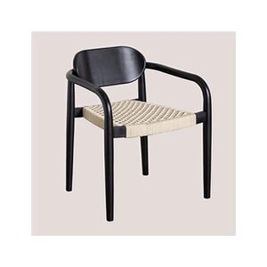 SKLUM Lot de 4 chaises de salle à manger vintage en bois avec accoudoirs Naele Noir uni 73,5 cm - Publicité