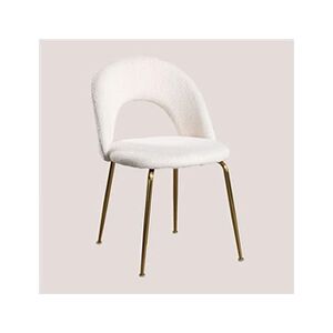 SKLUM Pack de 4 Chaises de Salle à Manger Rembourrées en Chenille Glorys Doré Blanc 77,5 cm - Publicité